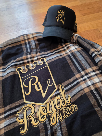 Rv Flannel Shirt/Jacket  Cream/Black