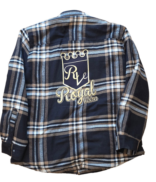 Rv Flannel Shirt/Jacket  Cream/Black