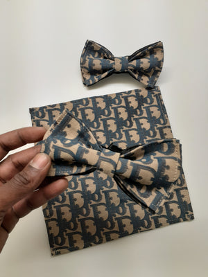 Custom Made CD  Bowtie and pocket square Set