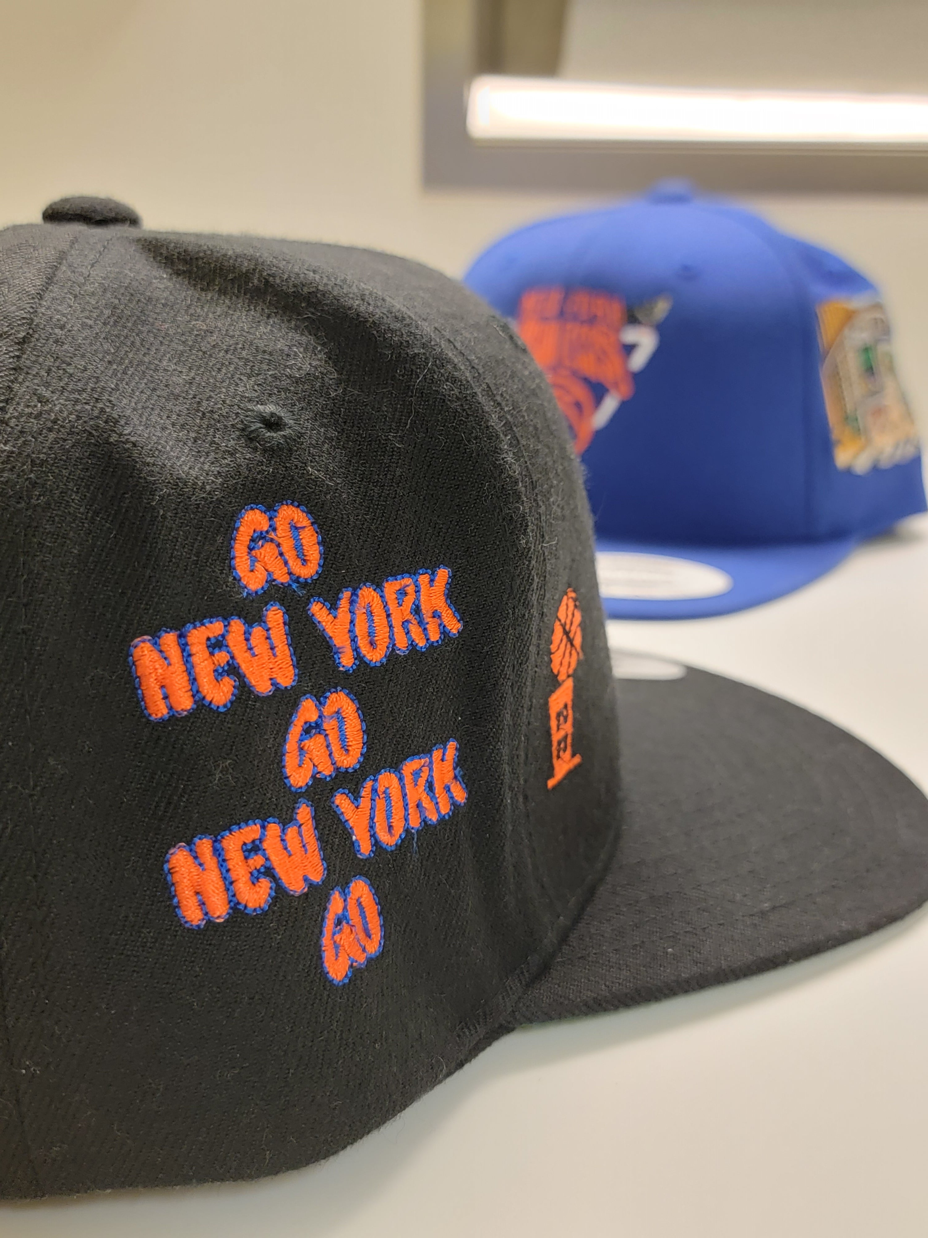 Black NYK playoff snapback Hat