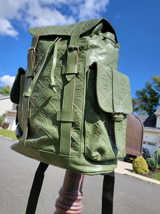 Royalty Jetpack Embossed Leather Backpack