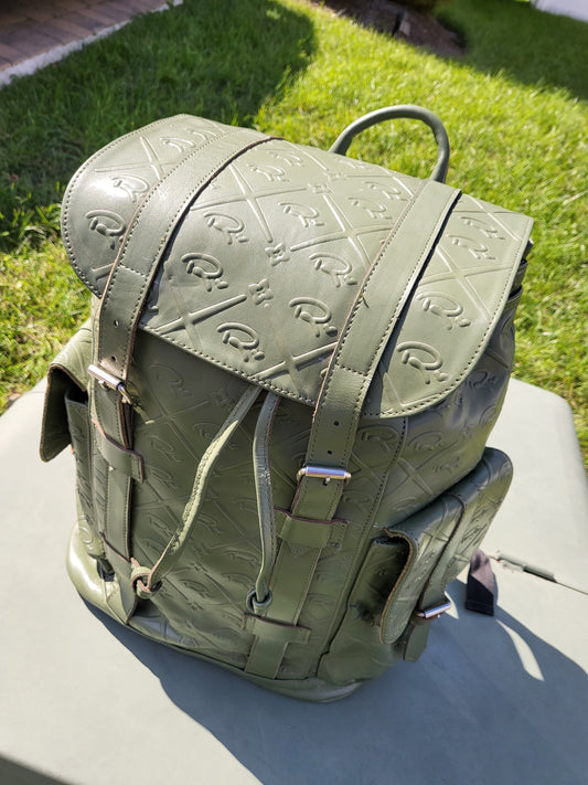 Royalty Jetpack Embossed Leather Backpack