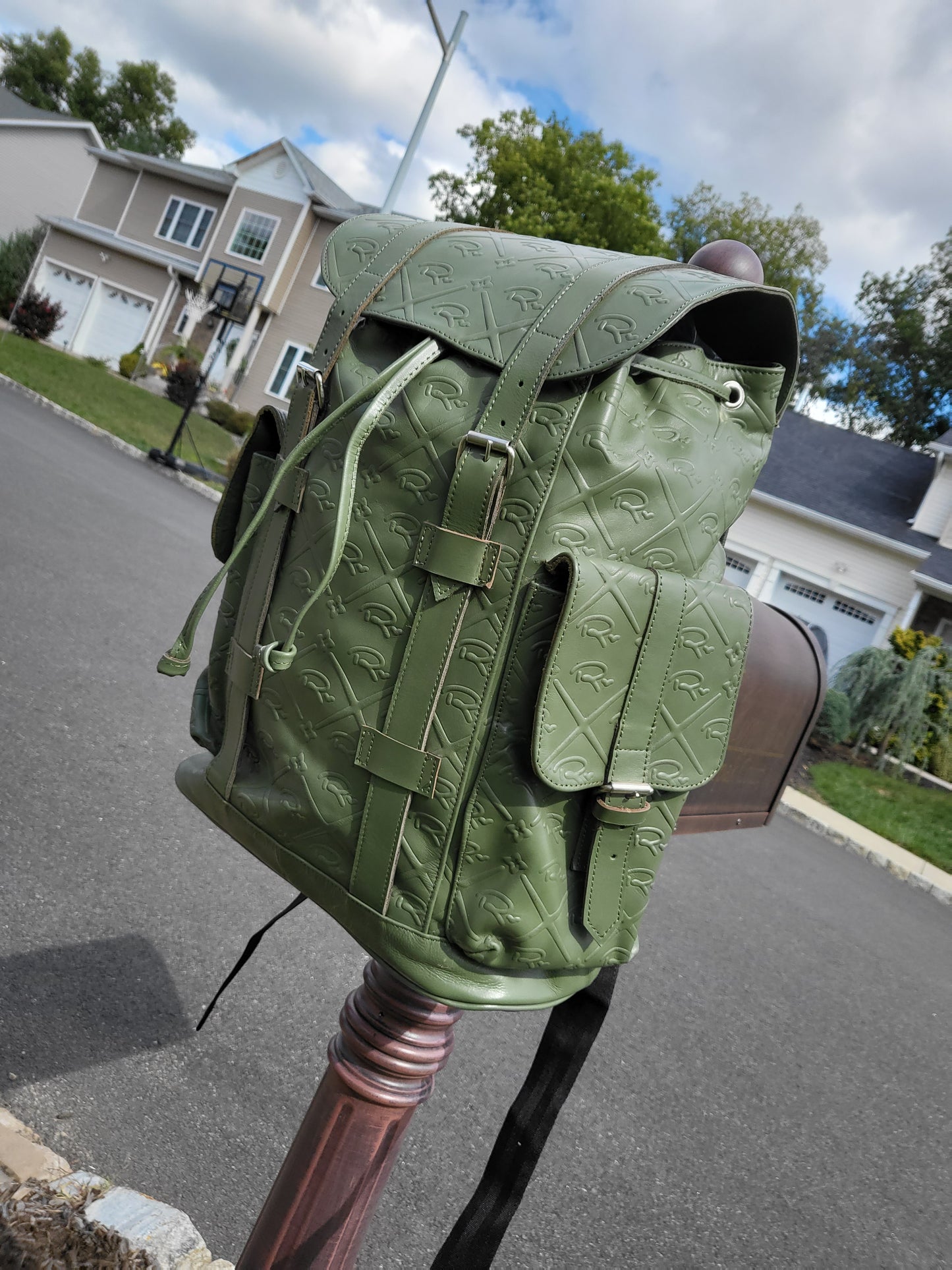 Royalty Jetpack Embossed Leather Backpack