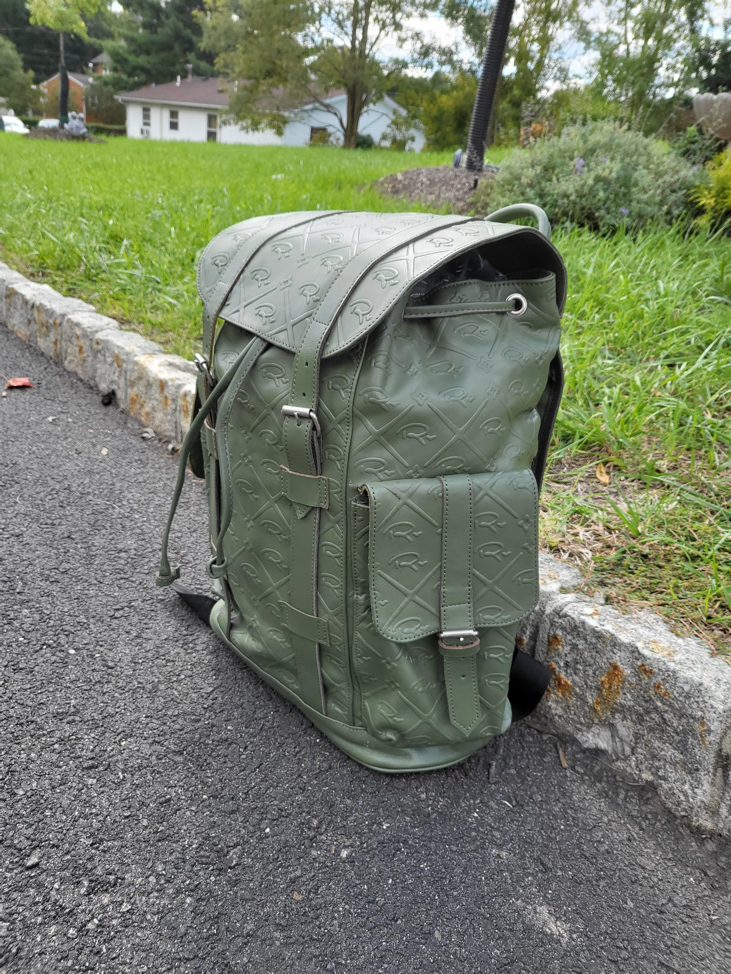 Royalty Jetpack Embossed Leather Backpack