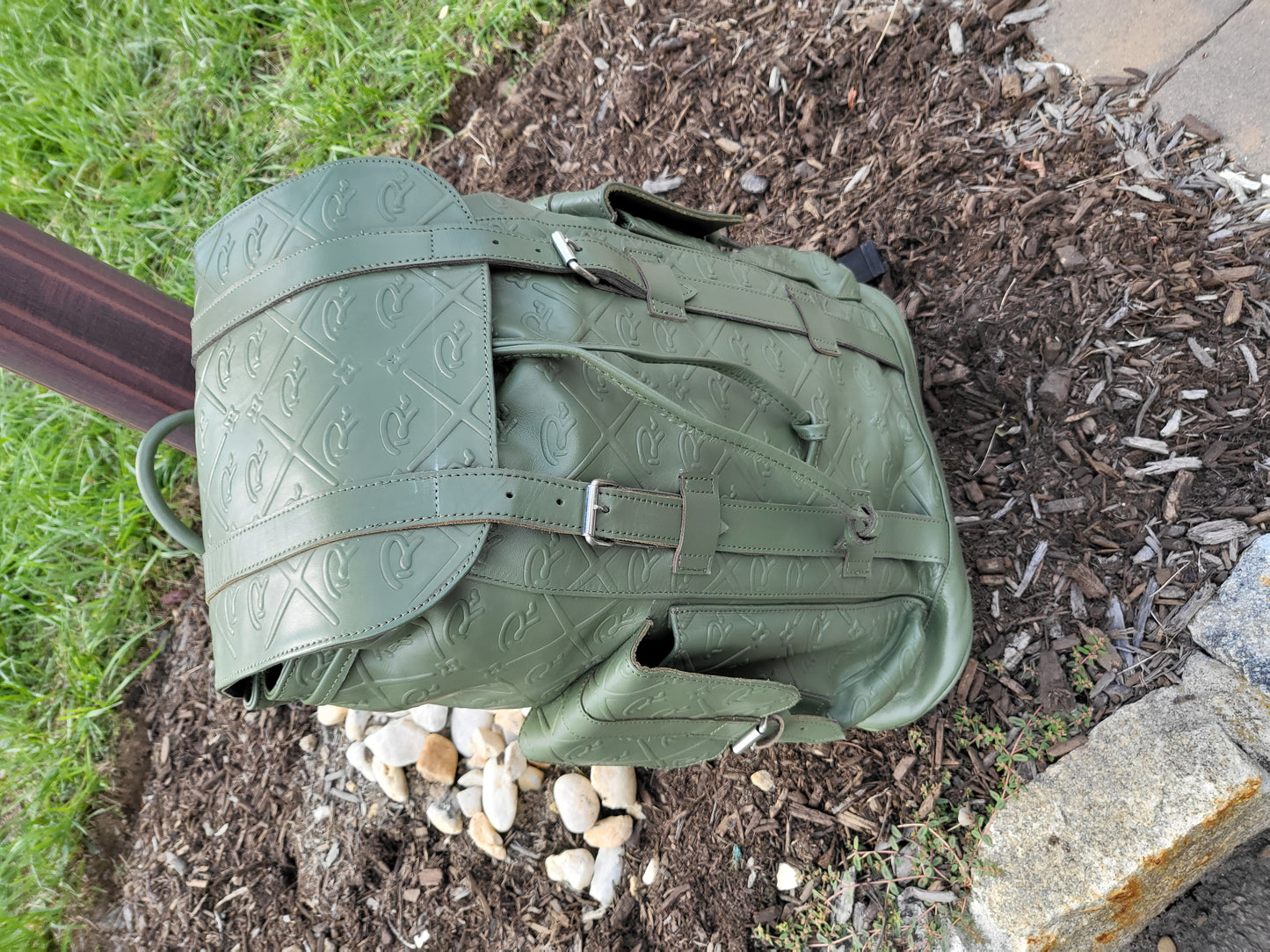 Royalty Jetpack Embossed Leather Backpack