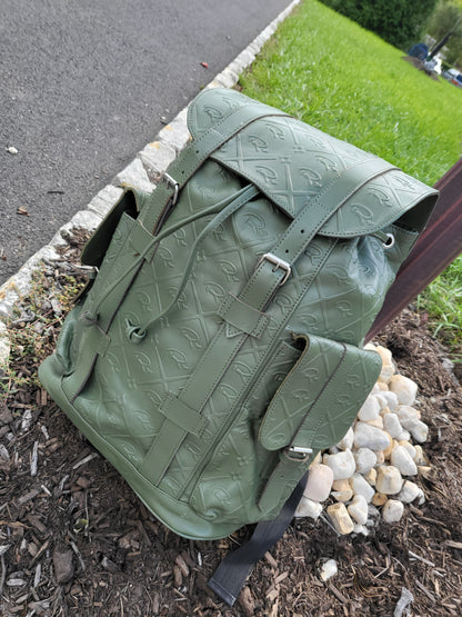 Royalty Jetpack Embossed Leather Backpack