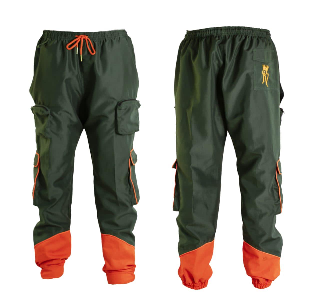 Green and store orange joggers