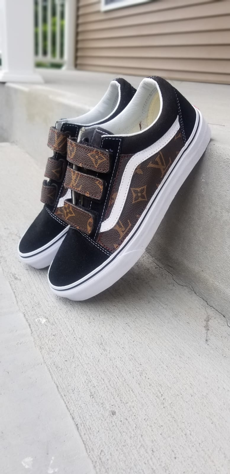 Custom Strapped Monogram Vans (unisex Size)